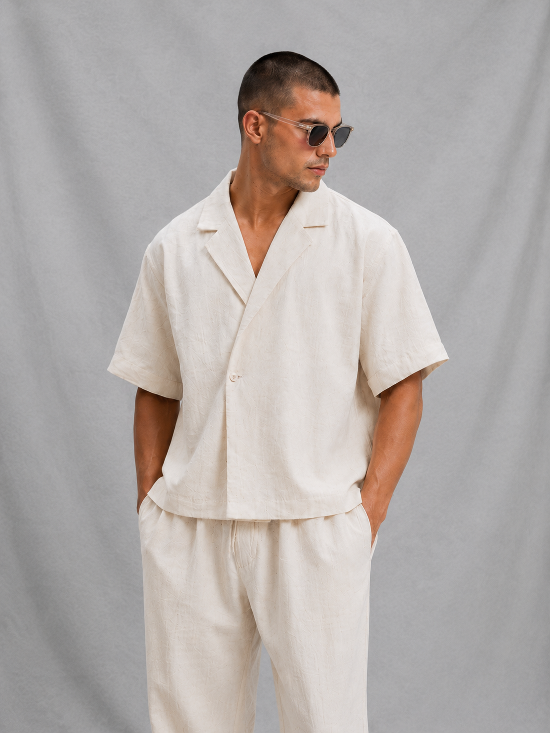 Ensemble croise  en LIN  – Beige Crème - Tendance été 2026