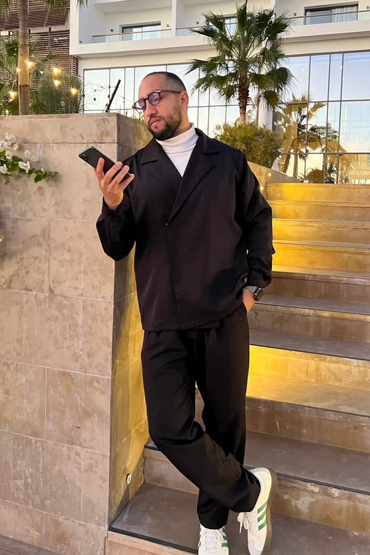 Ensemble Homme Croisé Style Italien – Élégance Premium